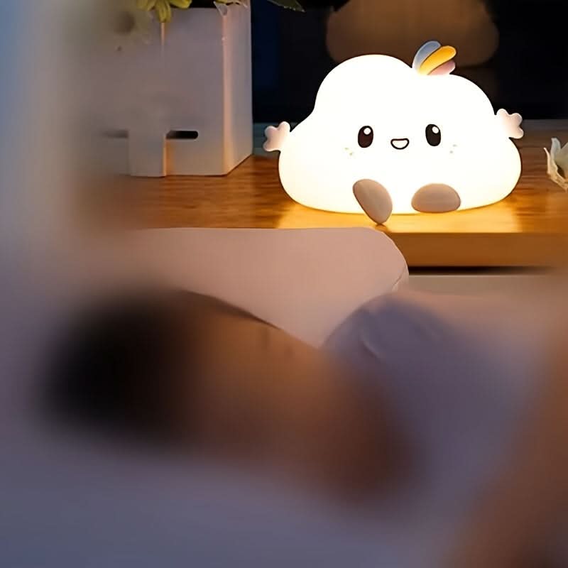 Cloud-Shaped LED Night Light - USB Rechargeable Touch Lamp for Bedside