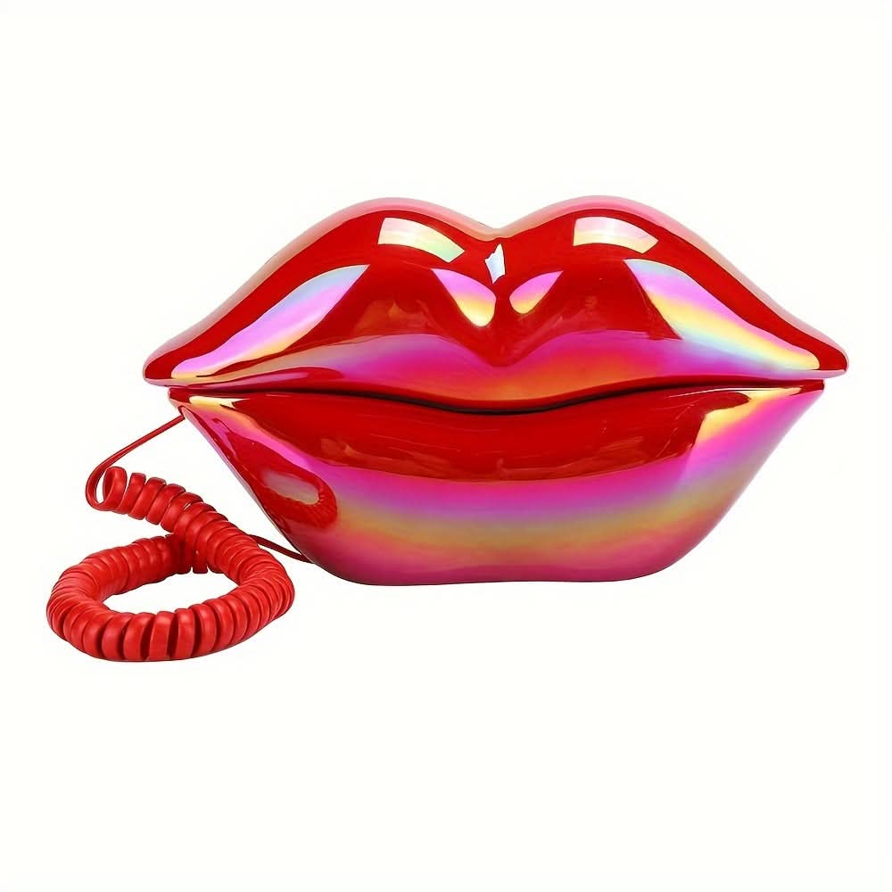 Vintage Lip-Shaped Retro Landline Phone – Stylish Cartoon Design