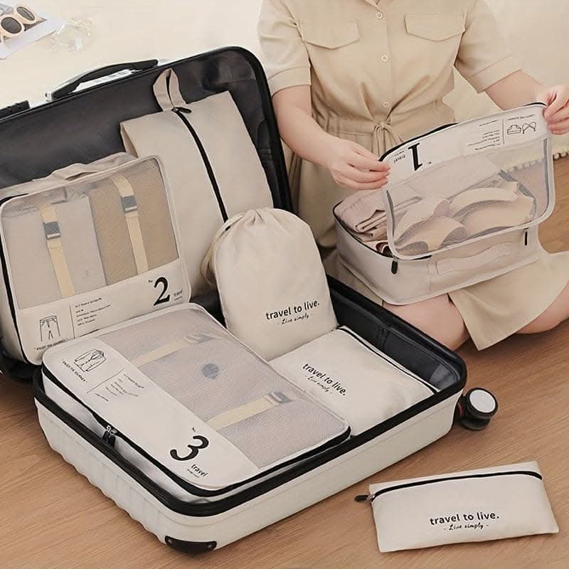 7-Piece Travel Packing Cubes Set