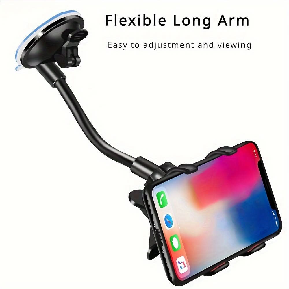 360° Rotatable Car Phone Mount-Carbon Fiber Dashboard & Windshield Holder
