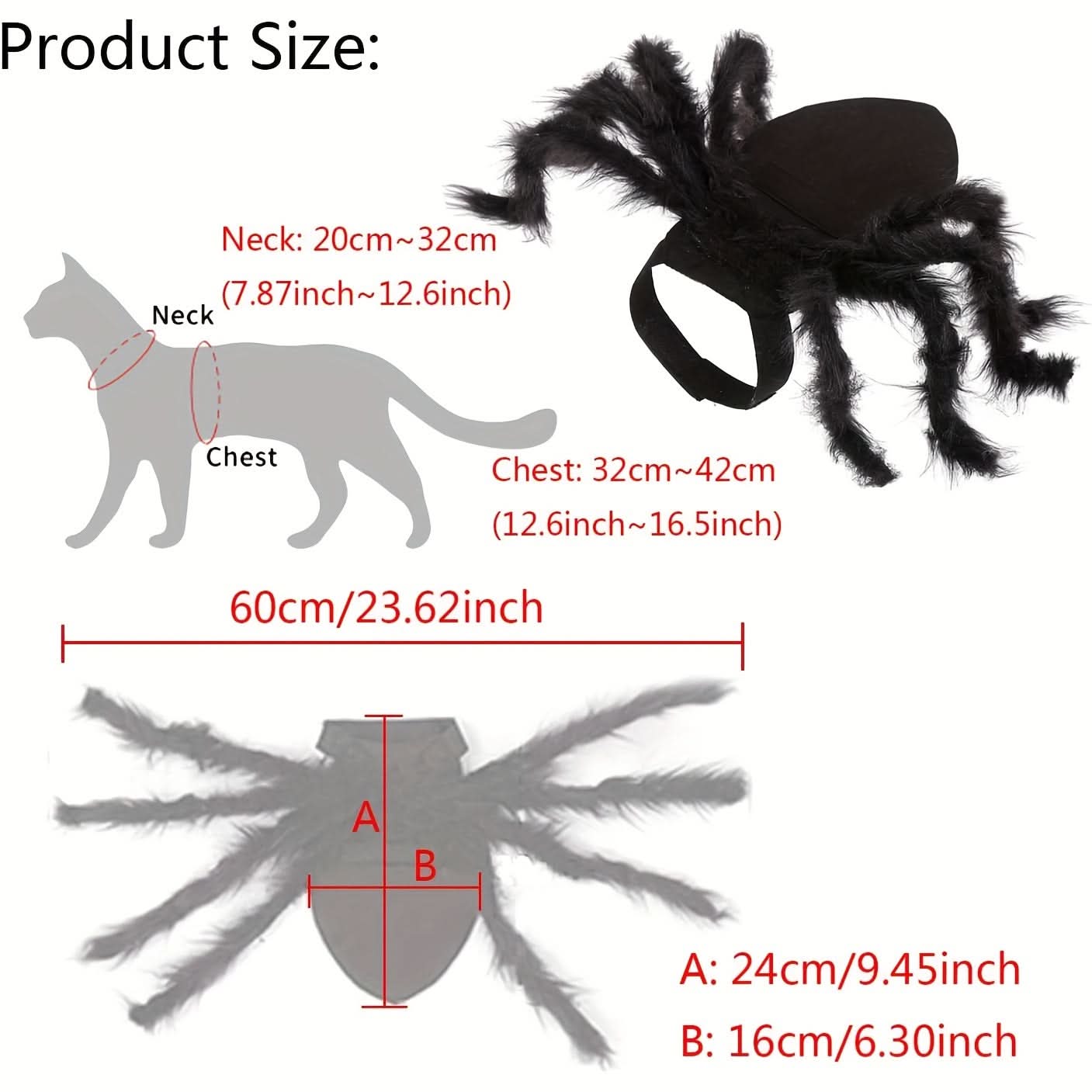 Furry Spider Pet Costume for Small Dogs & Cats