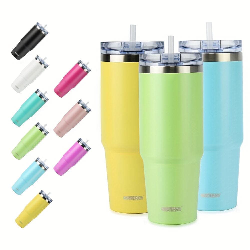 30oz Stainless Steel Tumbler with Straw