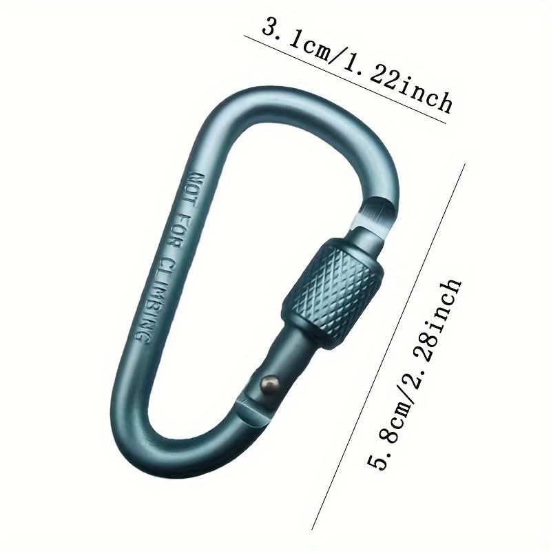 5-Pack Aluminum Carabiner Keychains with Lock