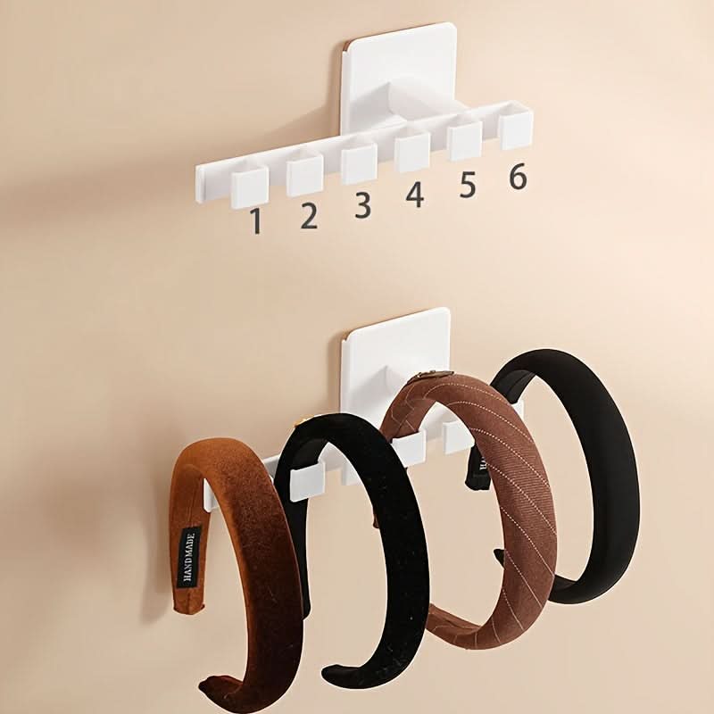Wall-Mounted Hat Organizer Rack with 6 Hooks