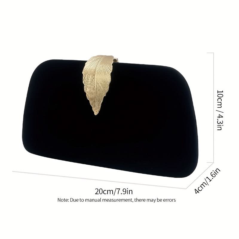 White Leaf Decor Faux Leather Clutch Bag