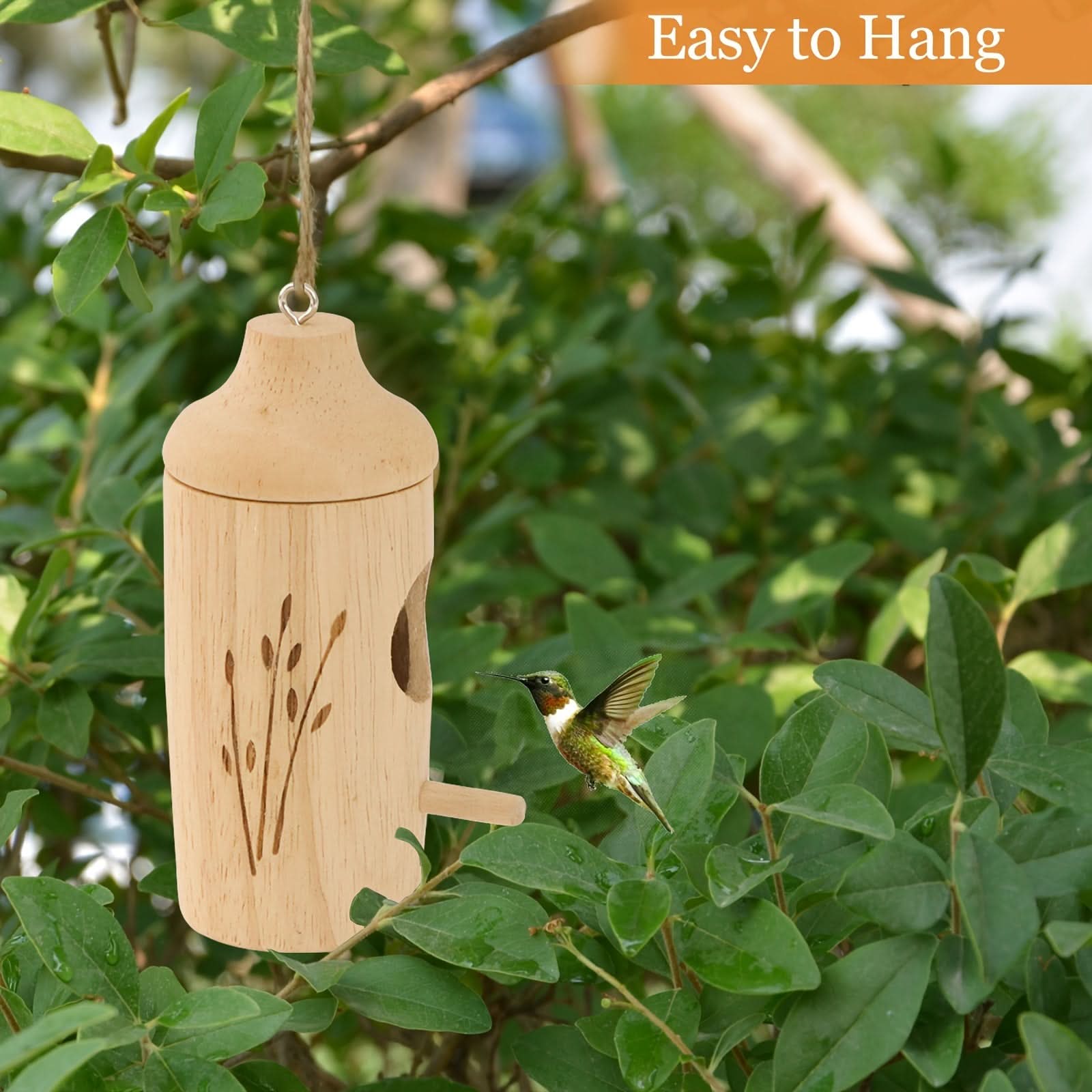 3pcs Wooden Hummingbird House Set