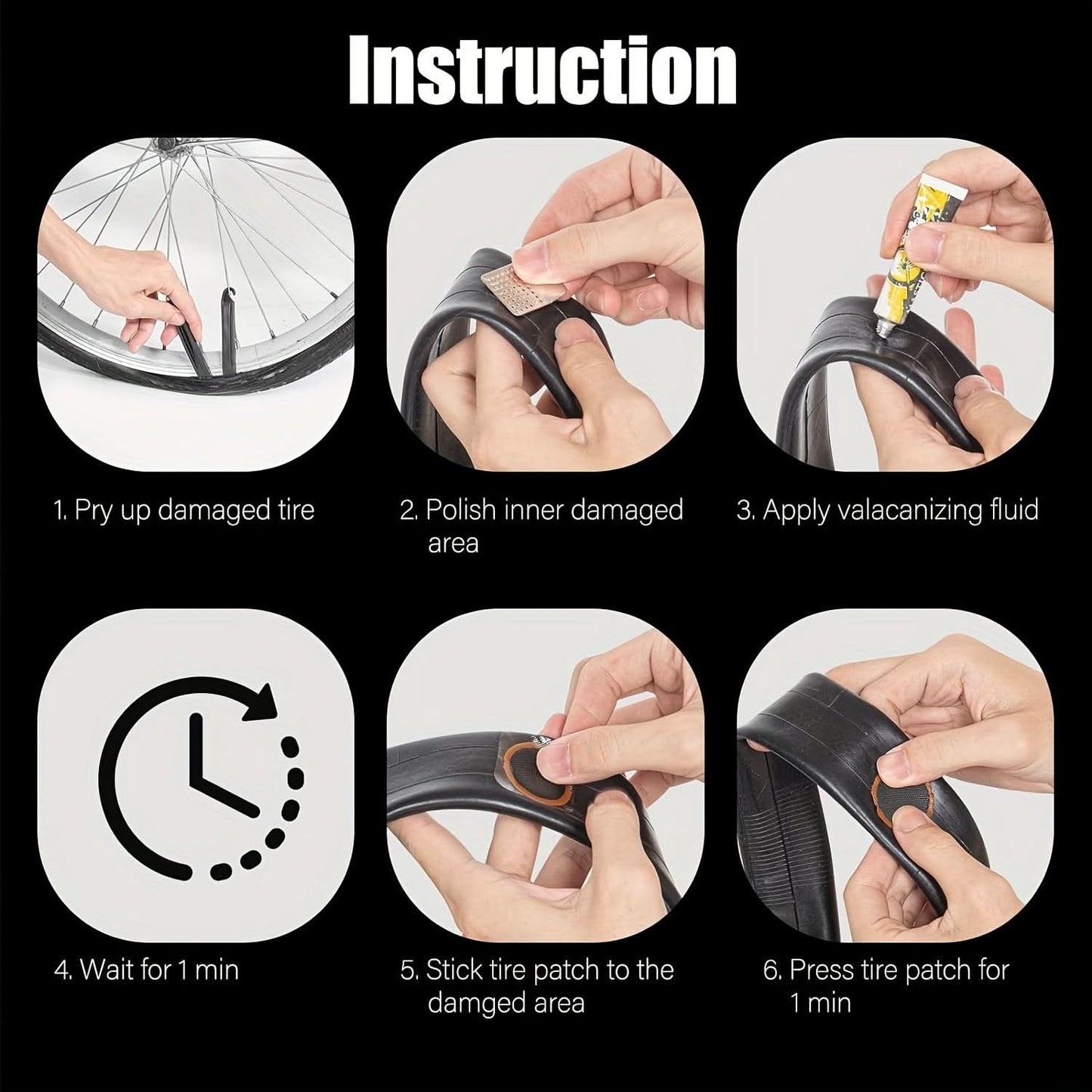 32-Piece Bicycle Tire Repair Kit, Puncture Patch Set