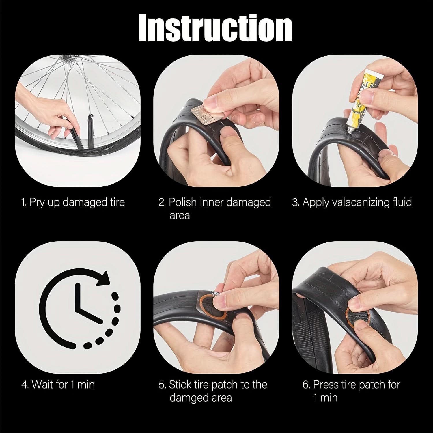 32-Piece Bicycle Tire Repair Kit, Puncture Patch Set