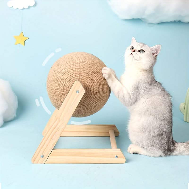 Sisal Cat Scratcher Toy with Bell & Feather