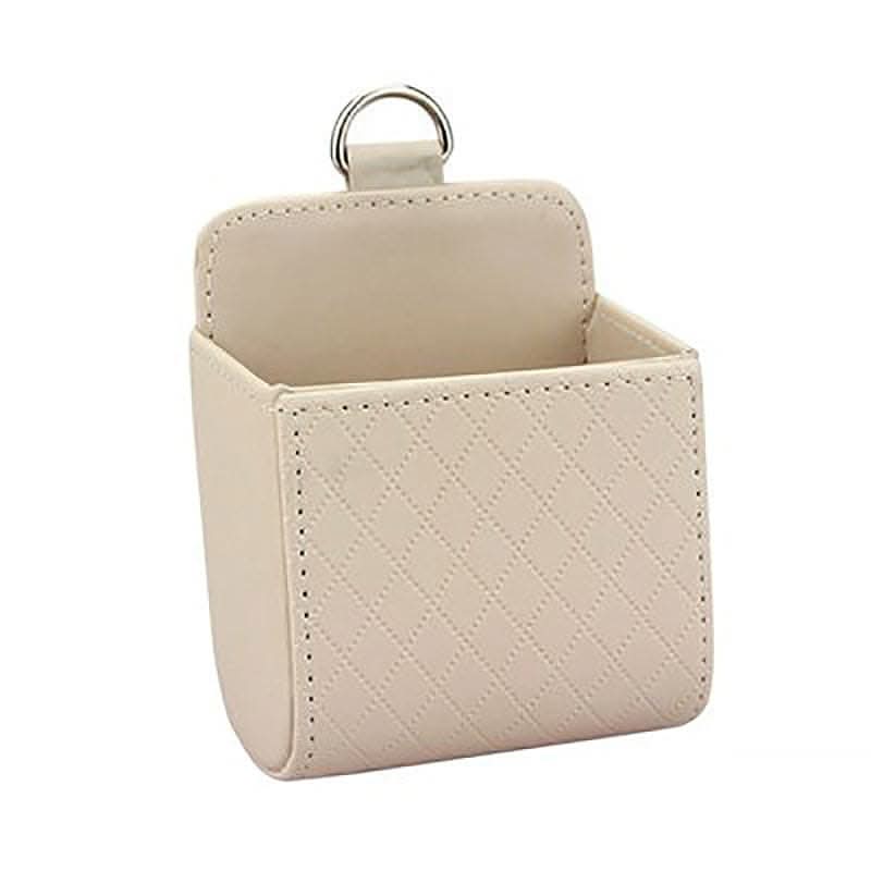 PU Leather Car Air Vent Phone Holder & Storage Pouch