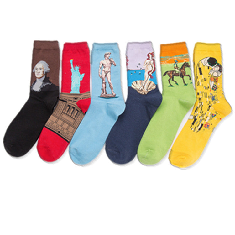 Unisex Cotton Crew Socks – Character Series Fashion Casual Socks (41–46)