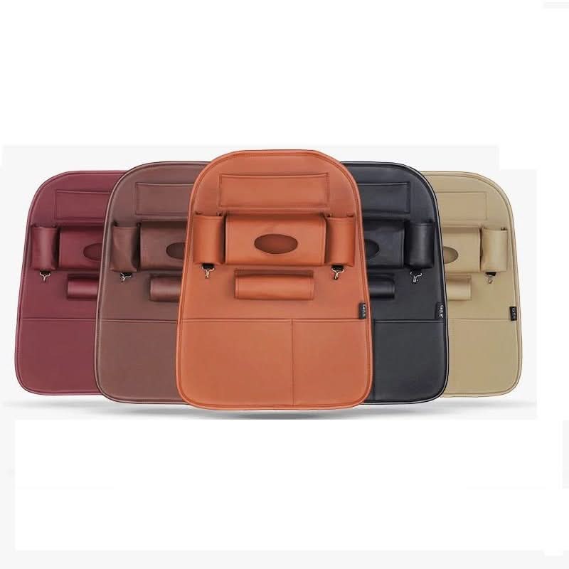 Leather Car Seat Back Organizer – Large Storage Bag