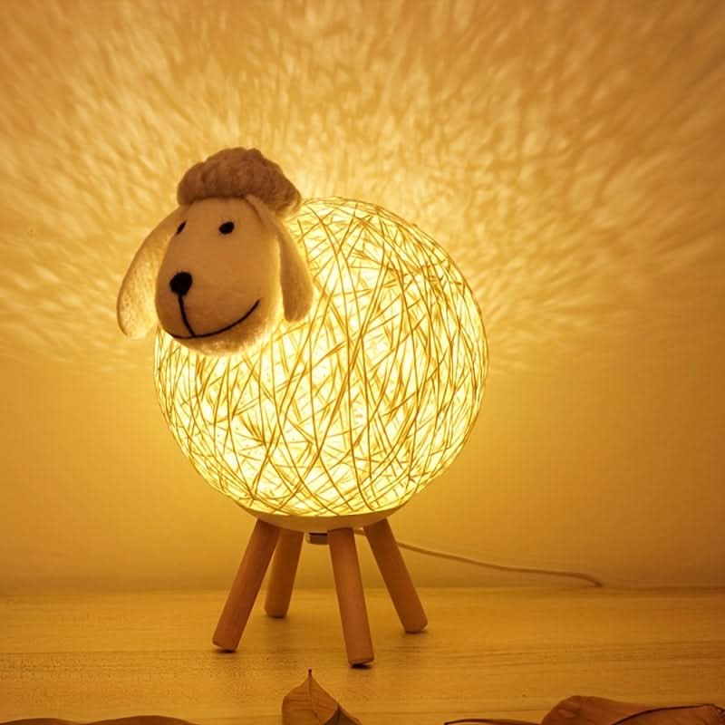 Creative Mianyang-Shaped USB LED Table Lamp – Wooden Decorative