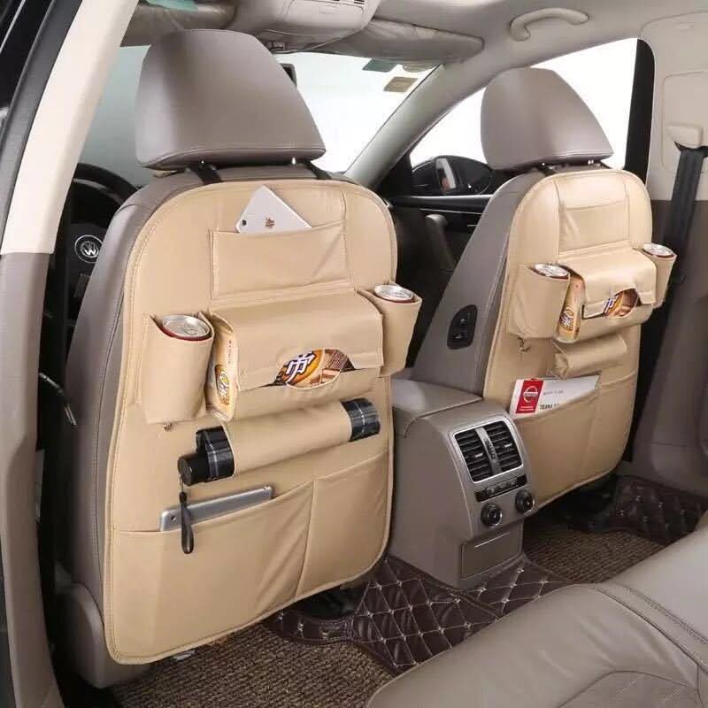Leather Car Seat Back Organizer – Large Storage Bag