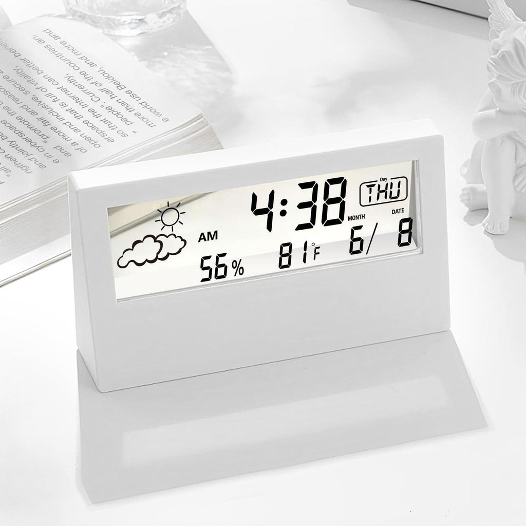 Transparent Digital Desk Clock – Modern LED Alarm Clock