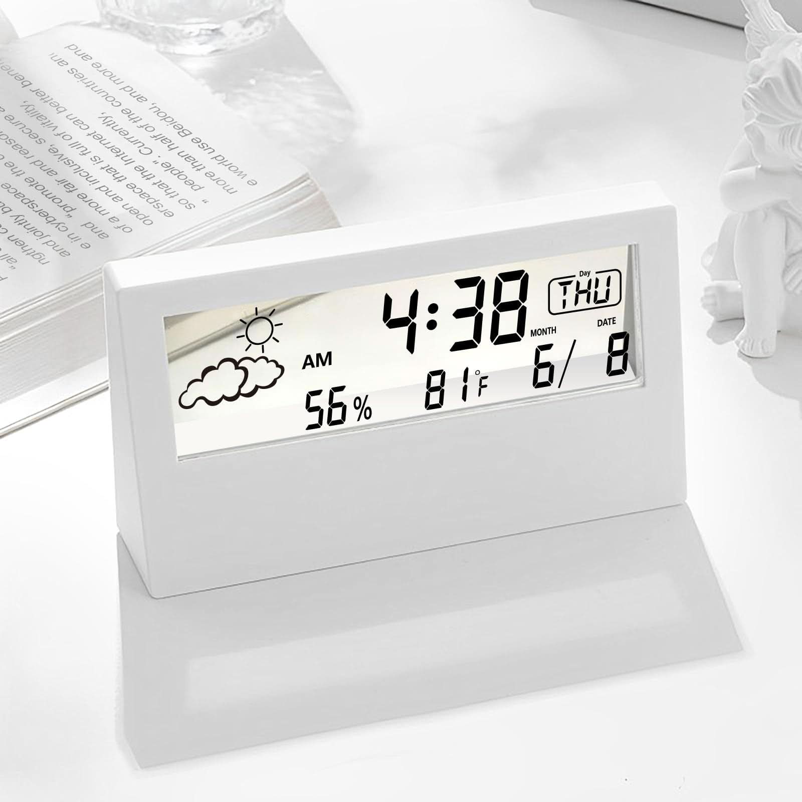 Transparent Digital Desk Clock – Modern LED Alarm Clock