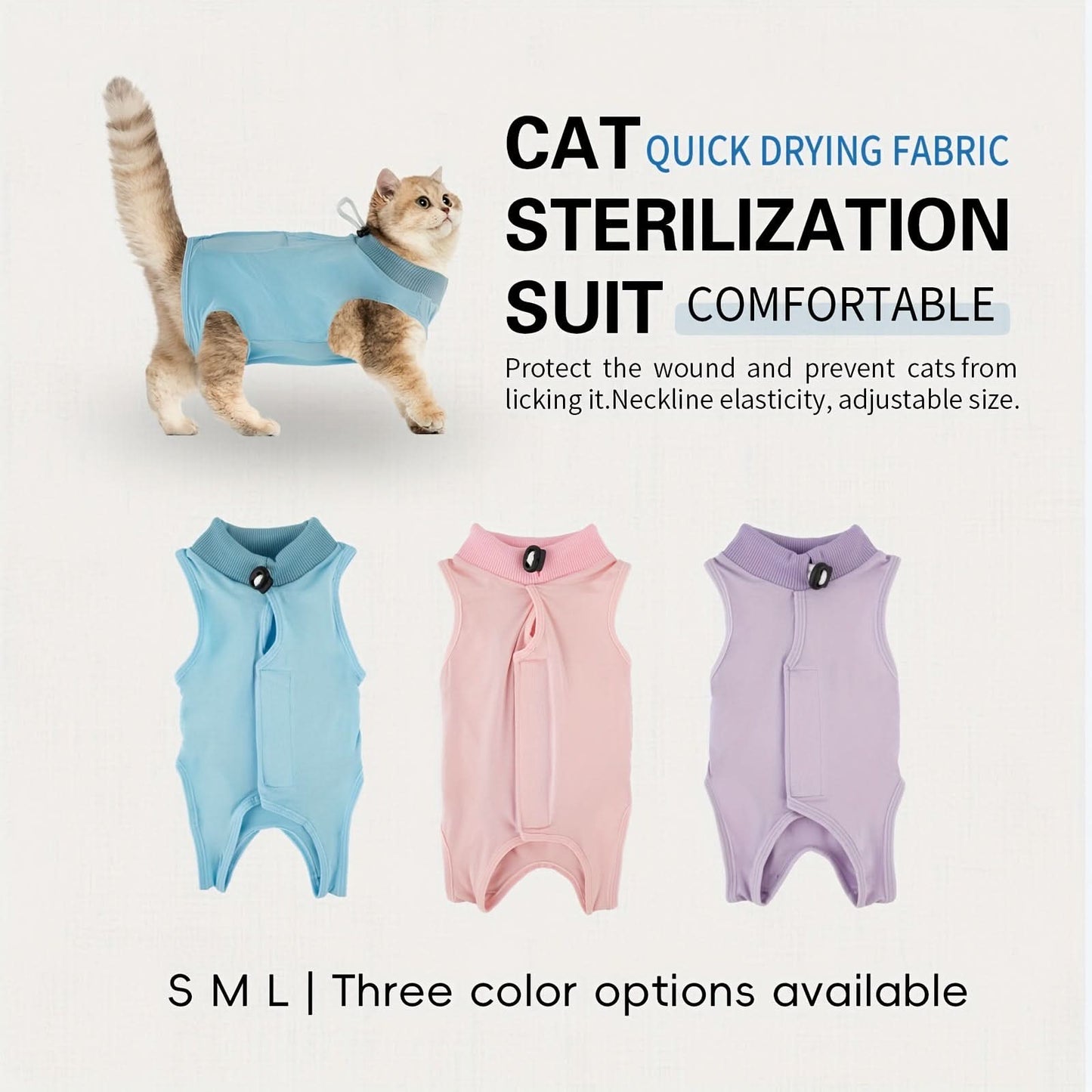 Cotton Cat Recovery Suit – Anti-Lick, Post-Surgery Wear