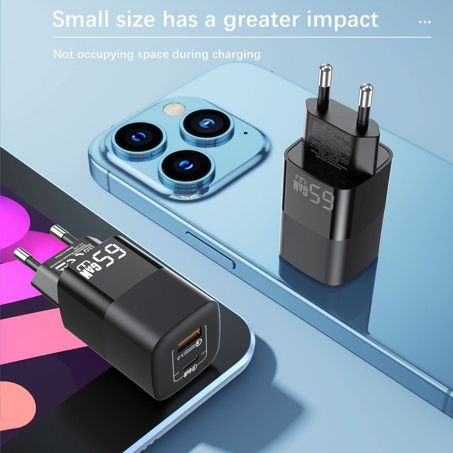 65W GaN USB-C PD Charger - Fast Charging for Laptop, iPhone, MacBook