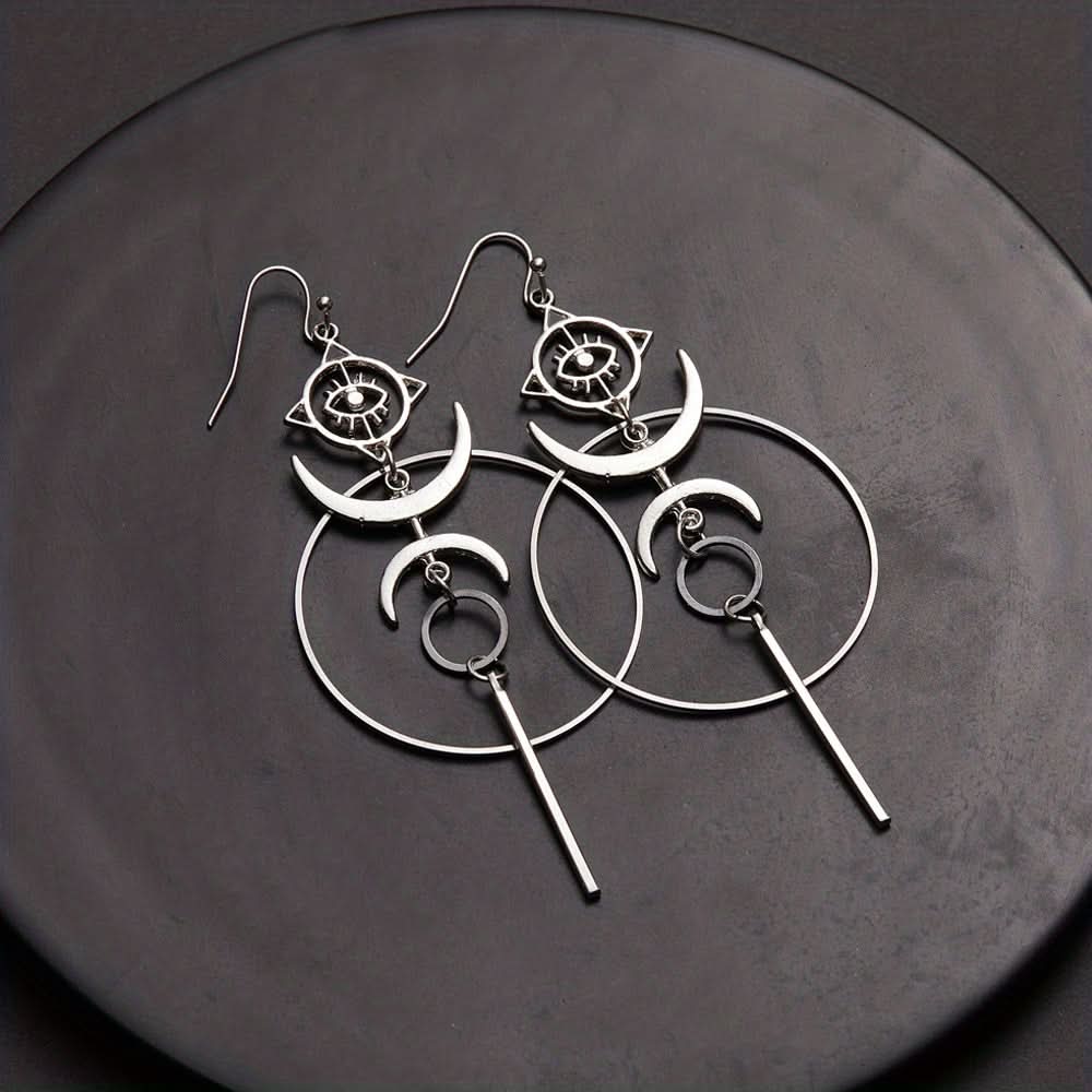 Retro Devil's Eye Geometric Dangler Earrings – Punk Jewelry