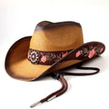 Women’s Western Cowboy Hat – Natural Straw Sun Hat
