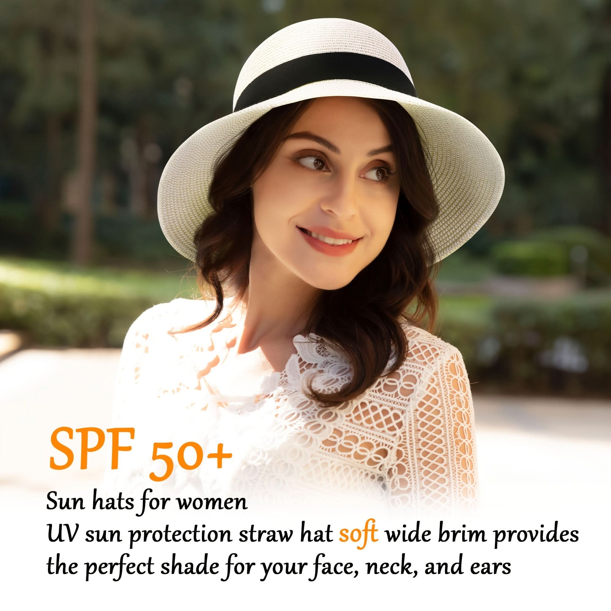 Women’s Wide Brim Straw Sun Hat – Foldable UV Protection Beach Hat