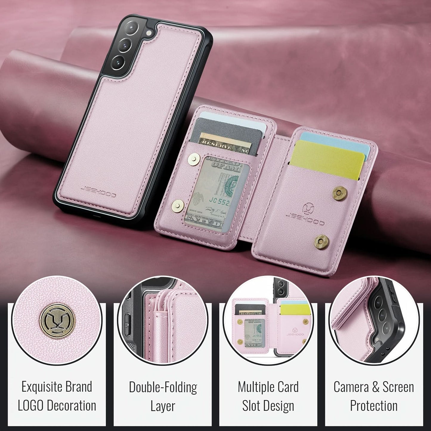 RFID Blocking 2-in-1 Detachable Wallet Case for Samsung Galaxy S23 Ultra