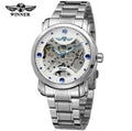 Winner Hollow Automatic Mechanical Watch for Men – Alloy Strap Business Timepiece