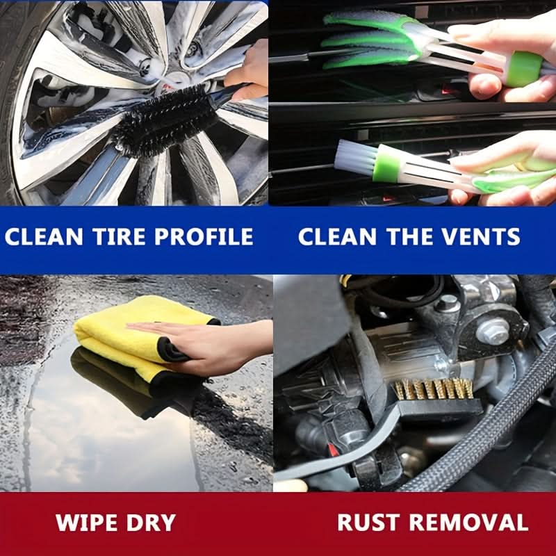 14-Piece Car Interior Cleaning Kit – Double-Sided Sponge Brush