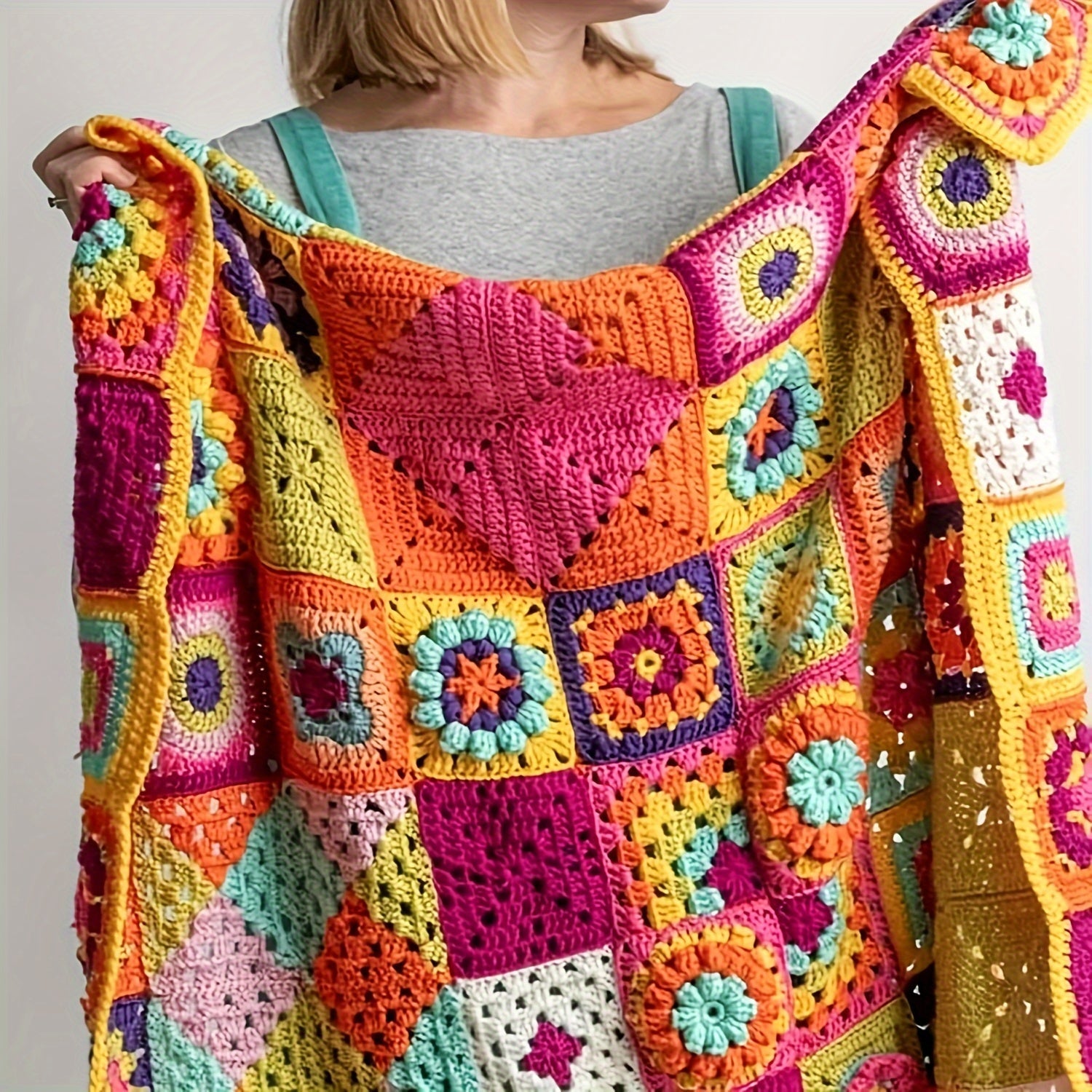 Granny Square Crochet Card Deck – 50 DIY Yarn Template Patterns for Beginners