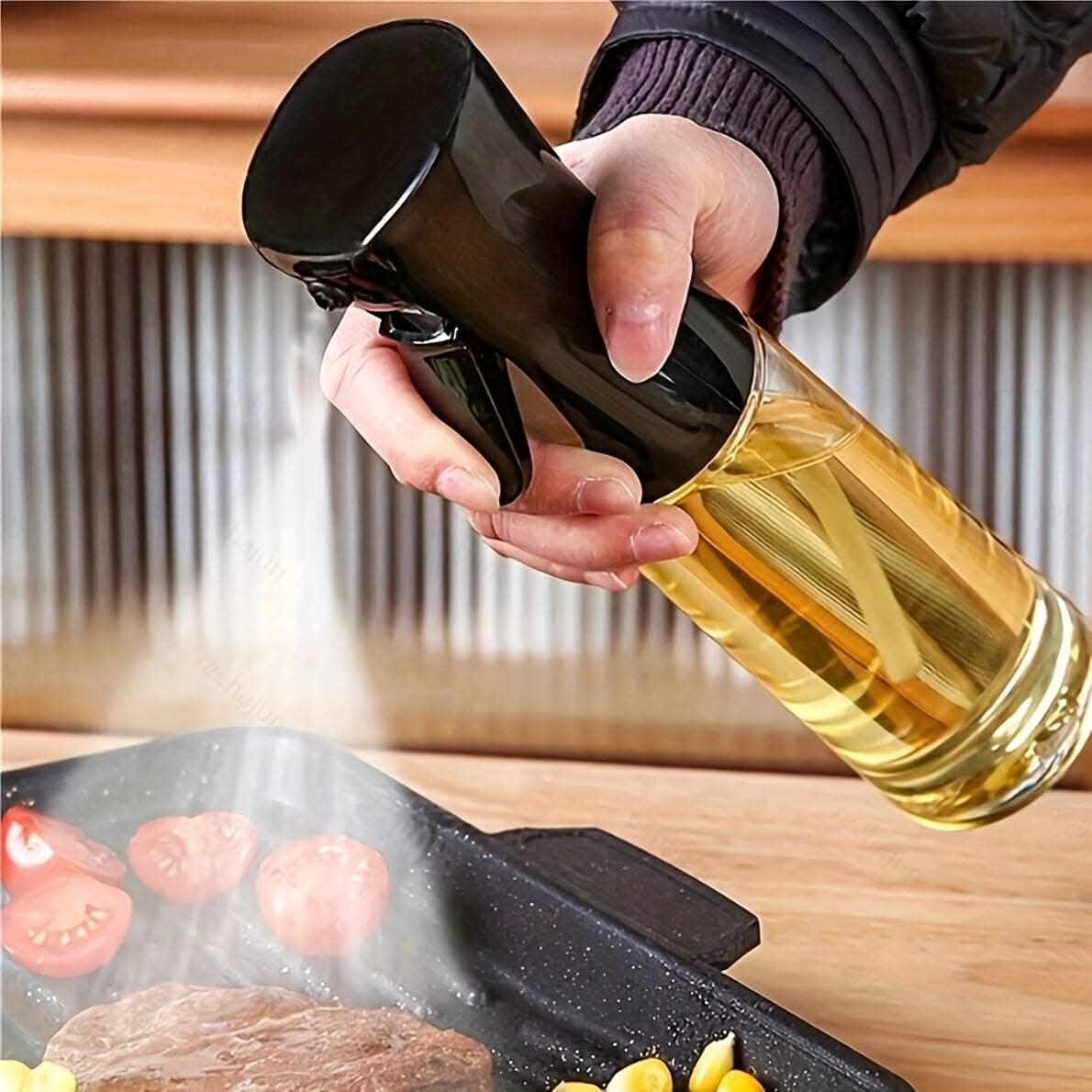 Oil Spray Bottle - Kitchen & Barbecue Olive Oil Atomizer for Fat Reduction