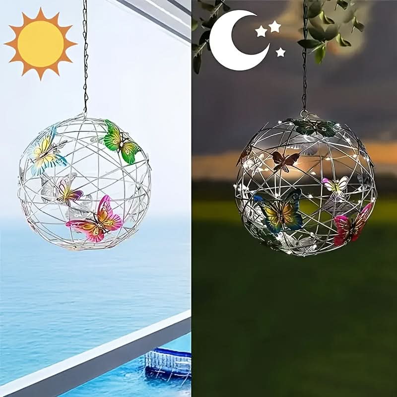 Colorful Butterfly Solar Ball Light – Decorative Hanging Tree Lights