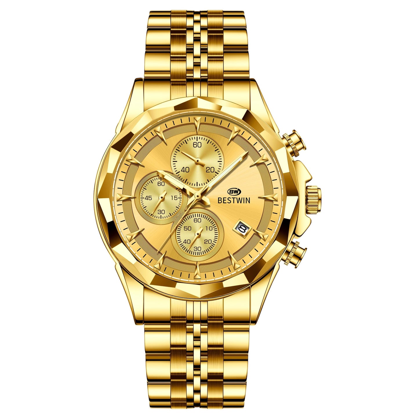 Bestwin BW1734 Luminous thin steel quartz watch for men