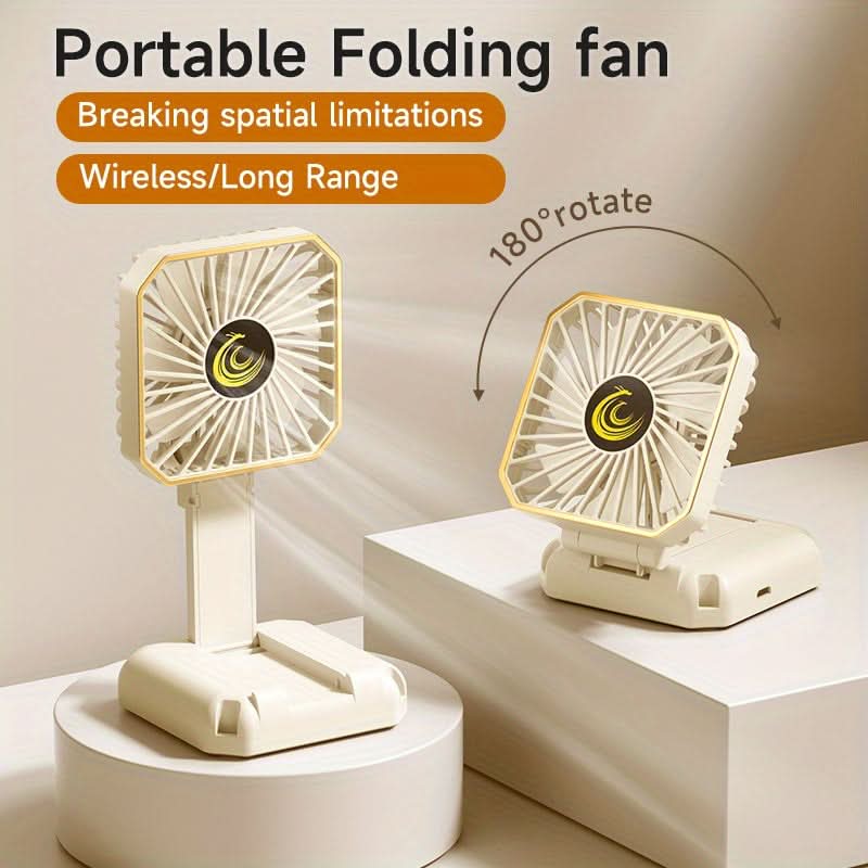 Portable Folding Mini Fan – USB Rechargeable Wearable & Desktop Fan