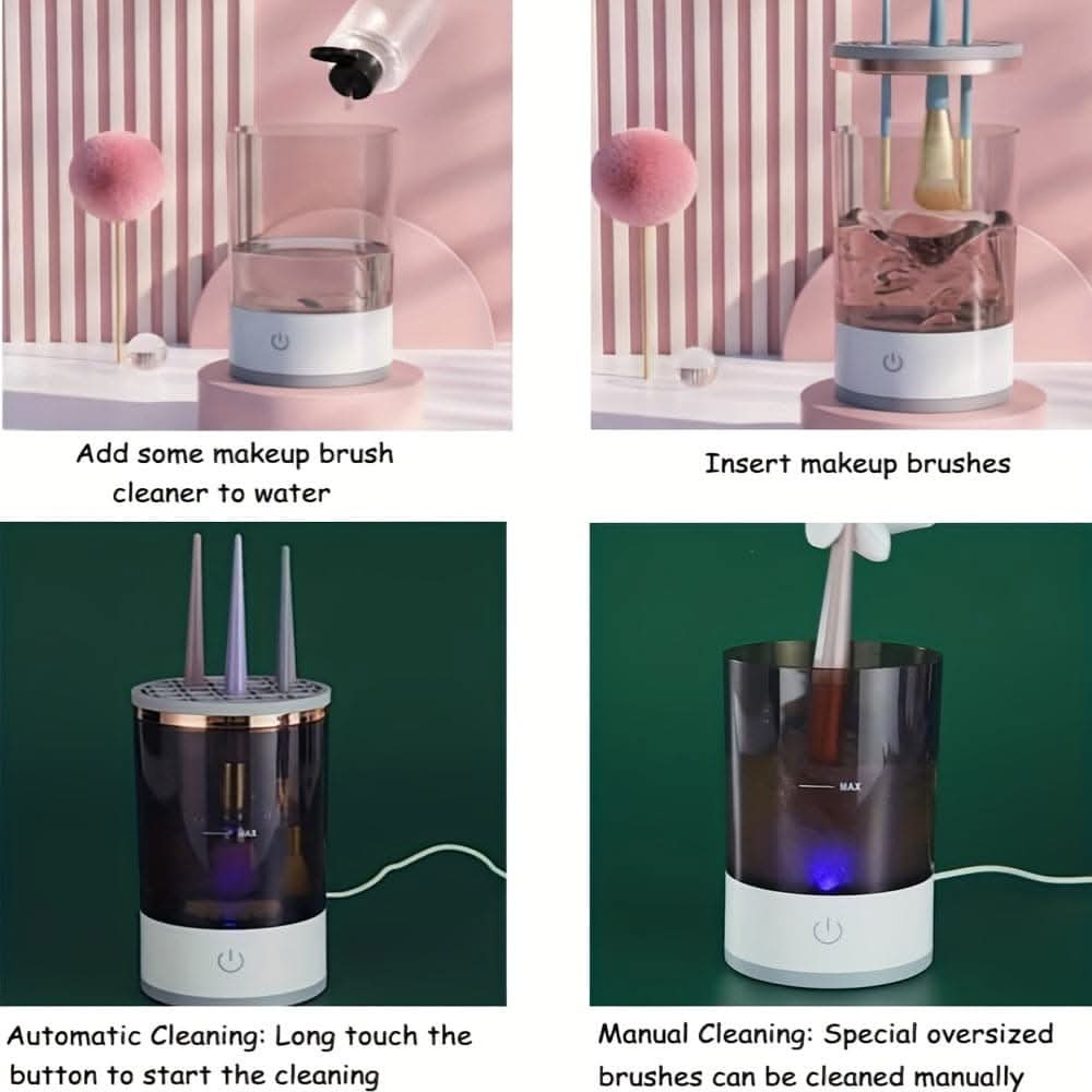 Electric Makeup Brush Cleaner - Automatic Spinning Cosmetic Tool