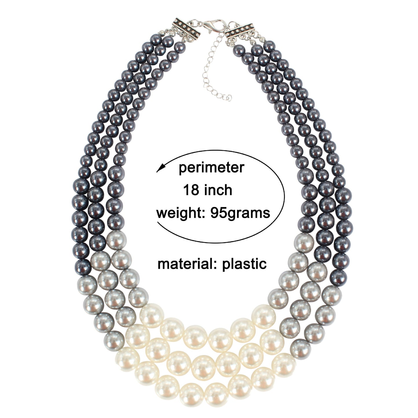 Triple Layer Pearl Necklace – Retro Multi-Strand Beaded Choker for Women