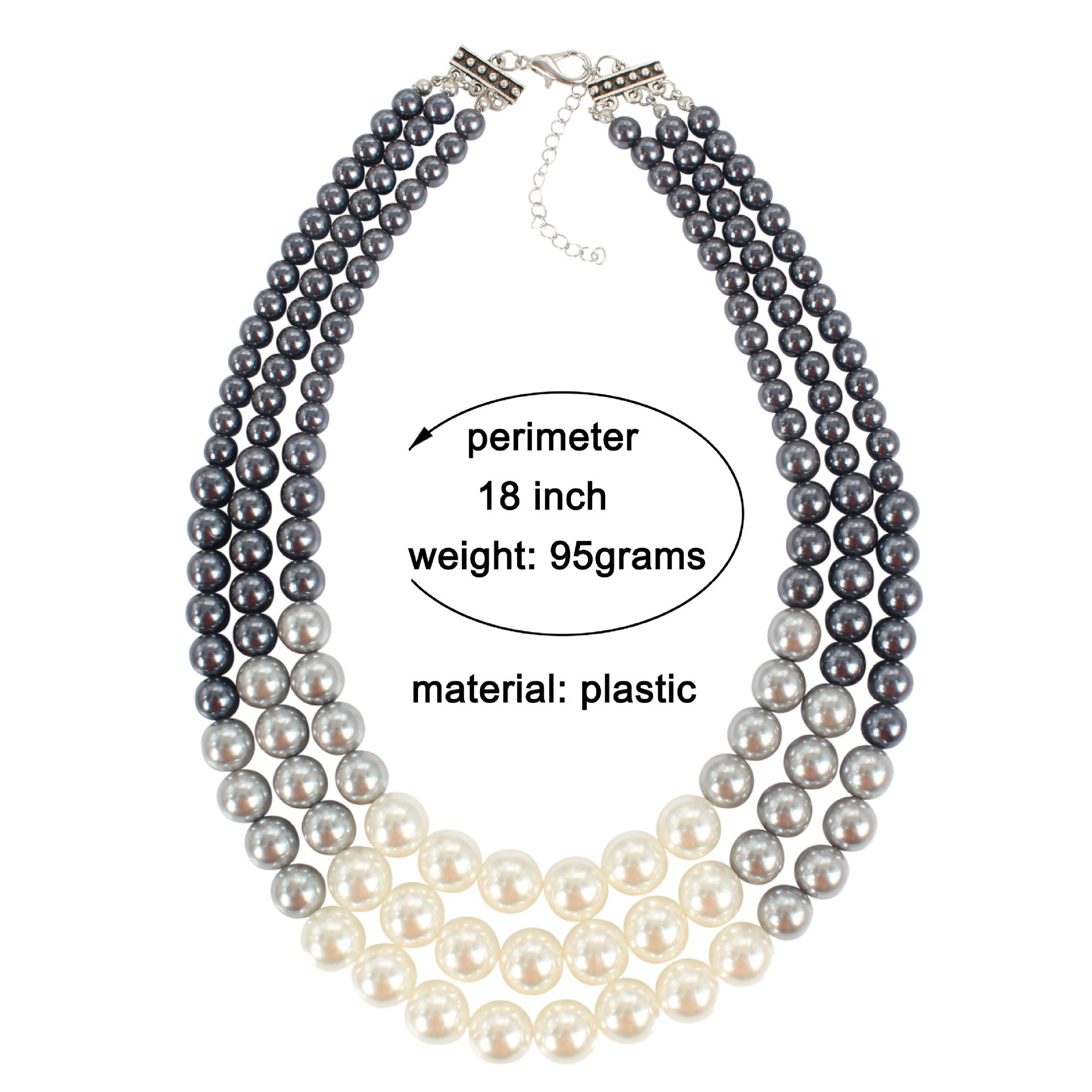 Triple Layer Pearl Necklace – Retro Multi-Strand Beaded Choker for Women