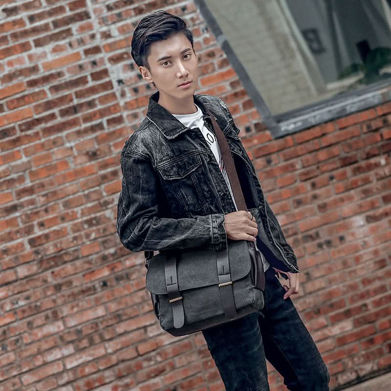 Men's Canvas Crossbody Bag – For Casual Travel & Daily Use