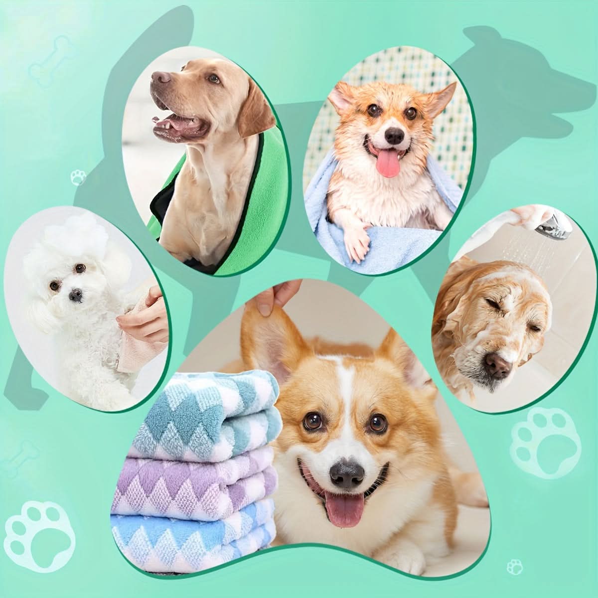 3-Pack High-Absorbent Dog Towels – Soft Coral Fleece Pet Grooming