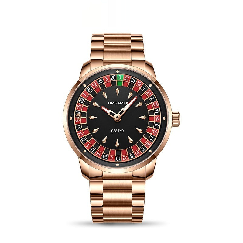 TIMEARTX Roulette Dial Casino Watch Rotating Gaming Style watch for Men