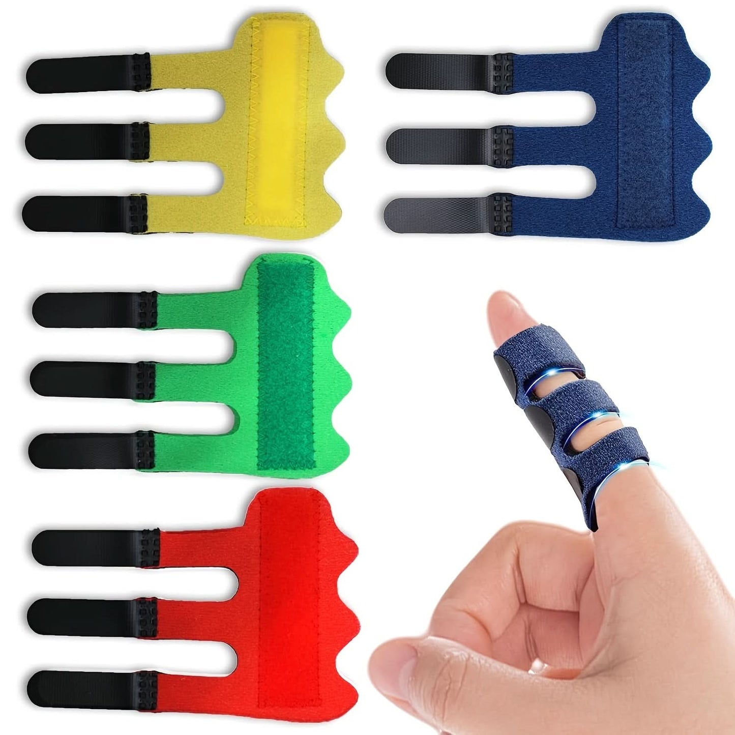 4pcs Trigger Finger Splint Set - Adjustable Finger Brace for Middle