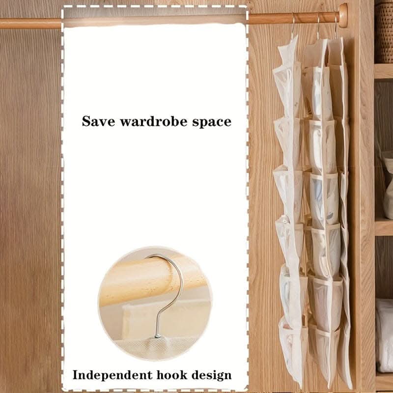 Baby Socks & Bibs Organizer - 30-Compartment Hangable Non-Woven Storage Bag