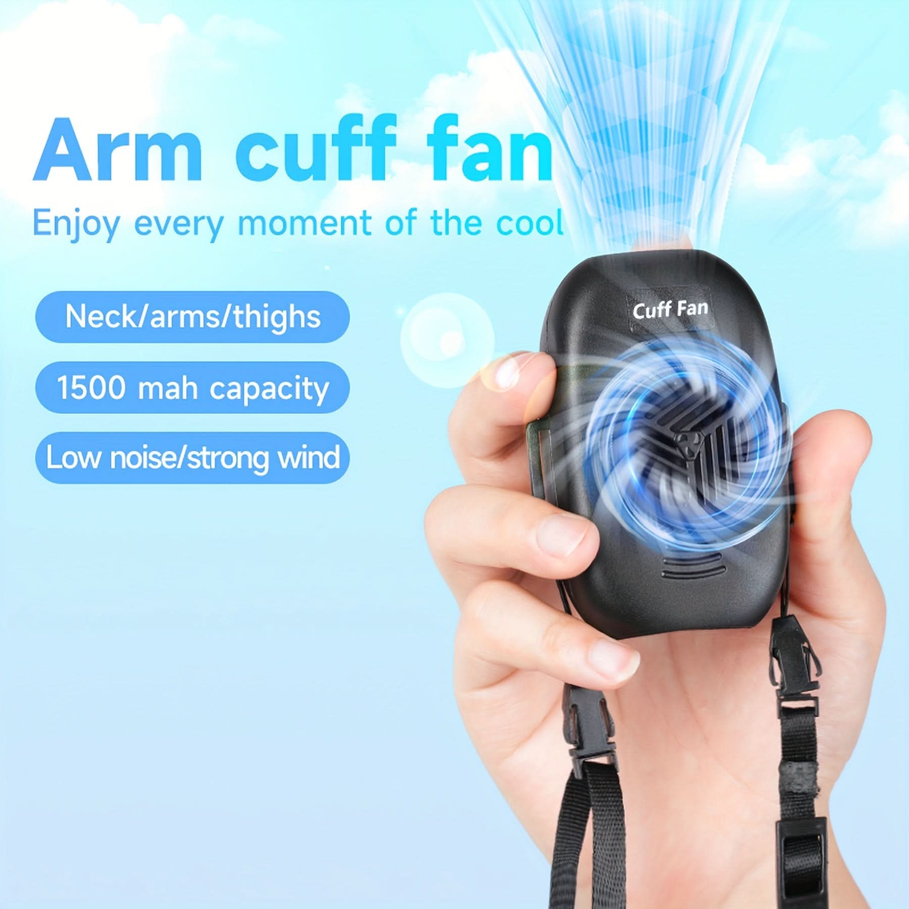 Bladeless Arm Cuff & Neck Fan – Portable Mini Fan