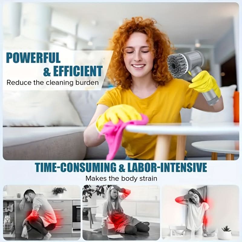 Portable Handheld Electric Cleaning Brush Set