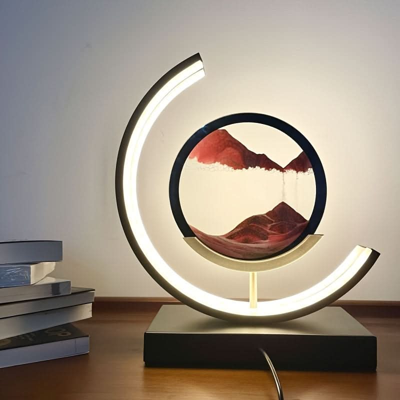 Mystical Sandscape Hourglass Table Lamp - Colorful LED Light