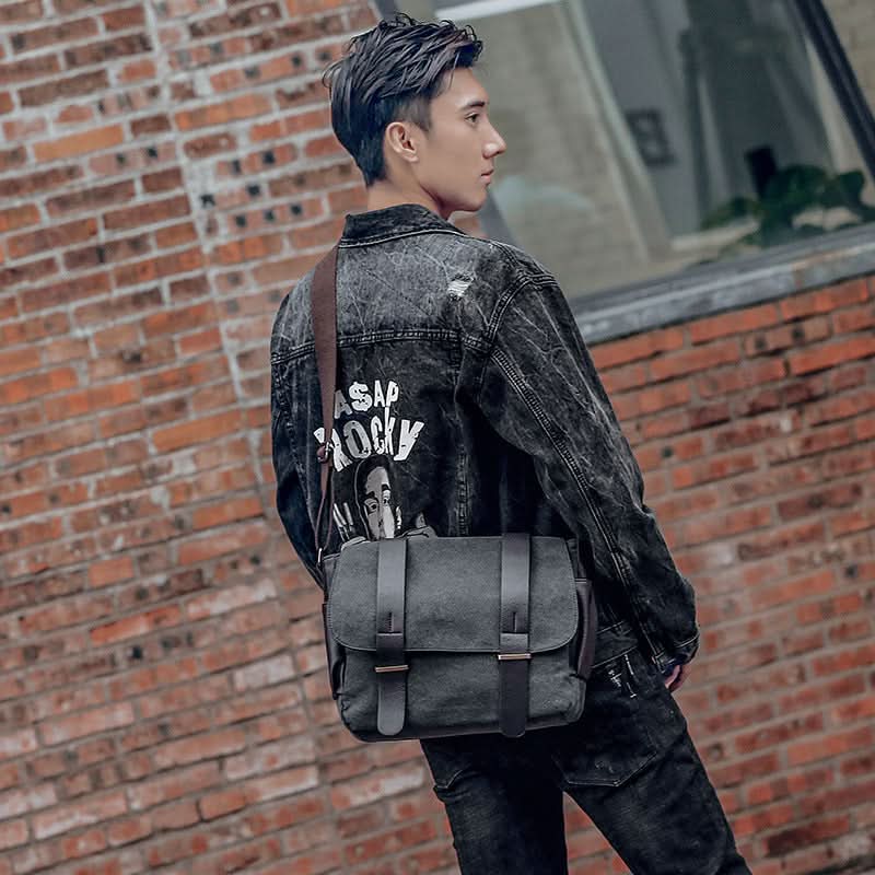 Men's Canvas Crossbody Bag – For Casual Travel & Daily Use