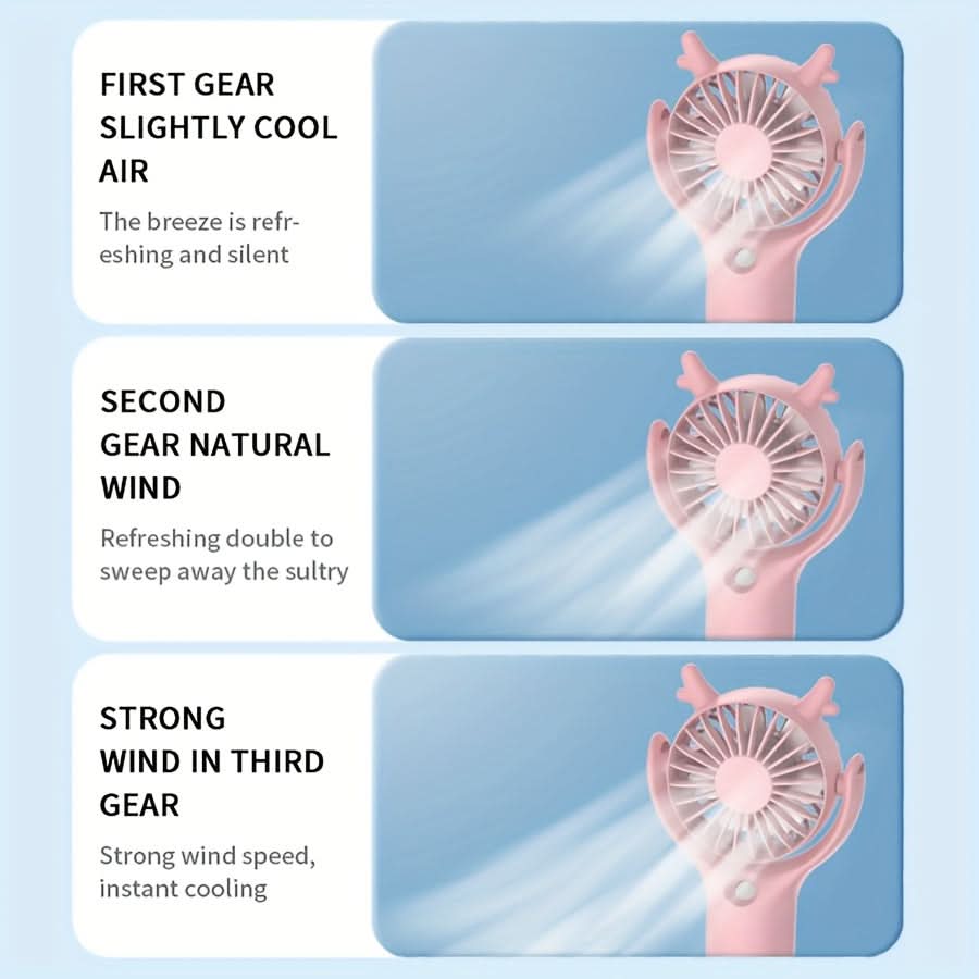 USB Rechargeable Spray Fan – Portable Handheld Misting Fan with Strap