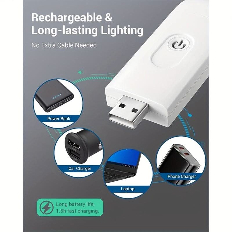 Rechargeable Clip-On Bookmark Light with Dimming – LED Reading Light for Books