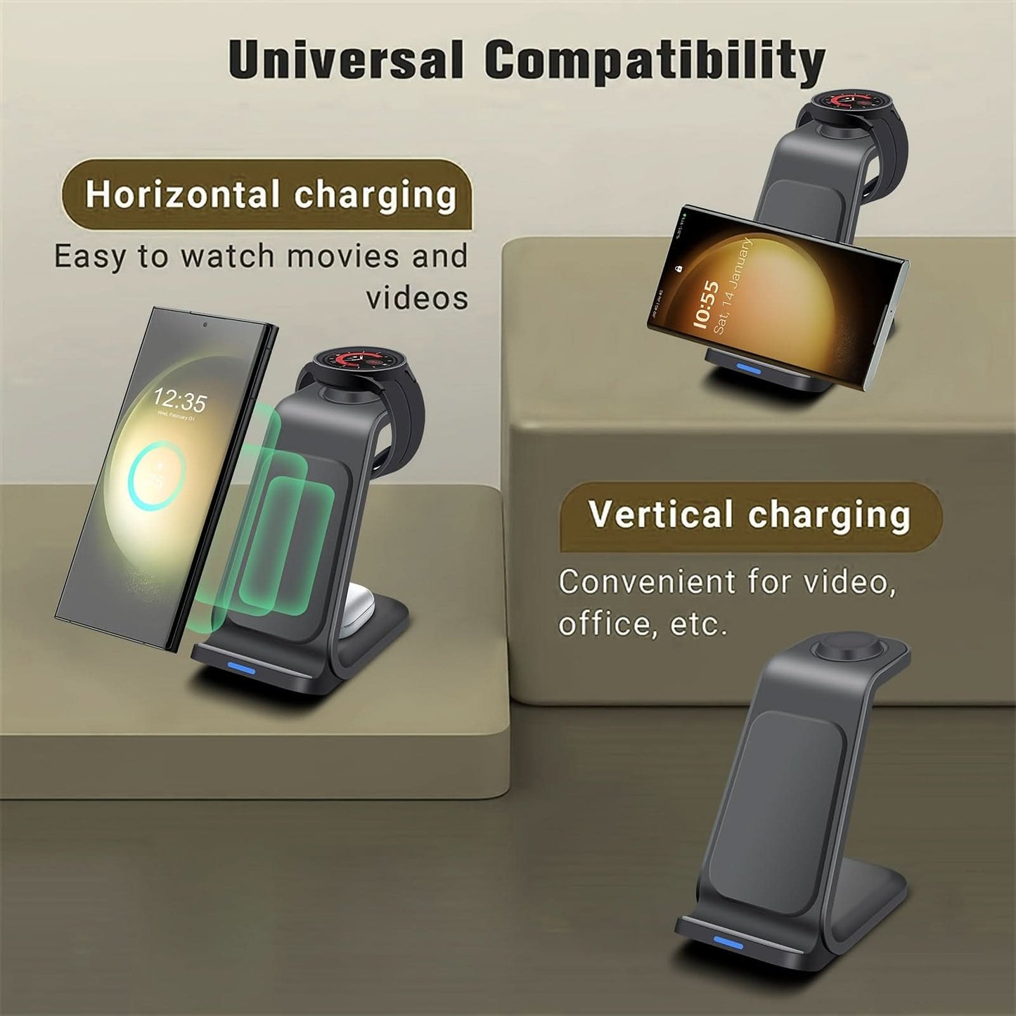 3-in-1 Fast Wireless Charging Station for Samsung