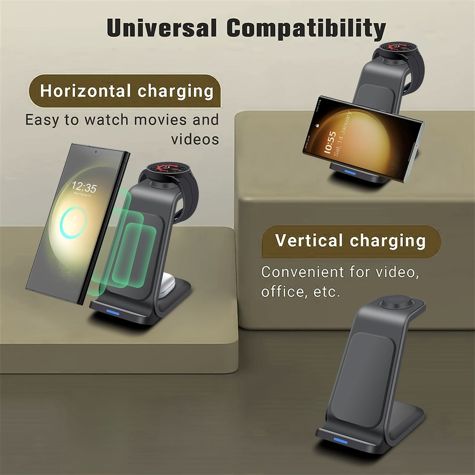 3-in-1 Fast Wireless Charging Station for Samsung