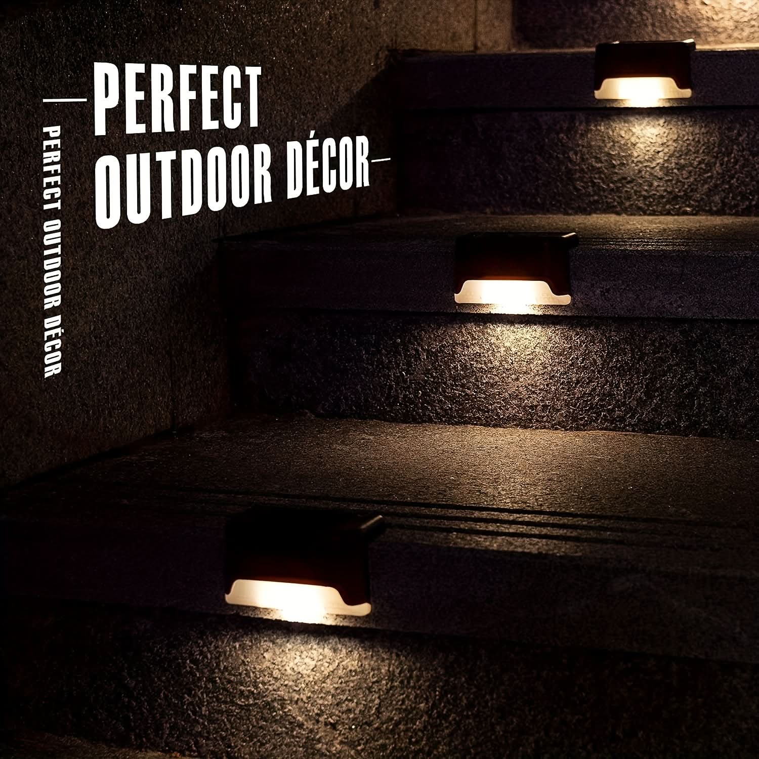 4 Pcs Solar Powered Outdoor Garden Lights - Waterproof LED